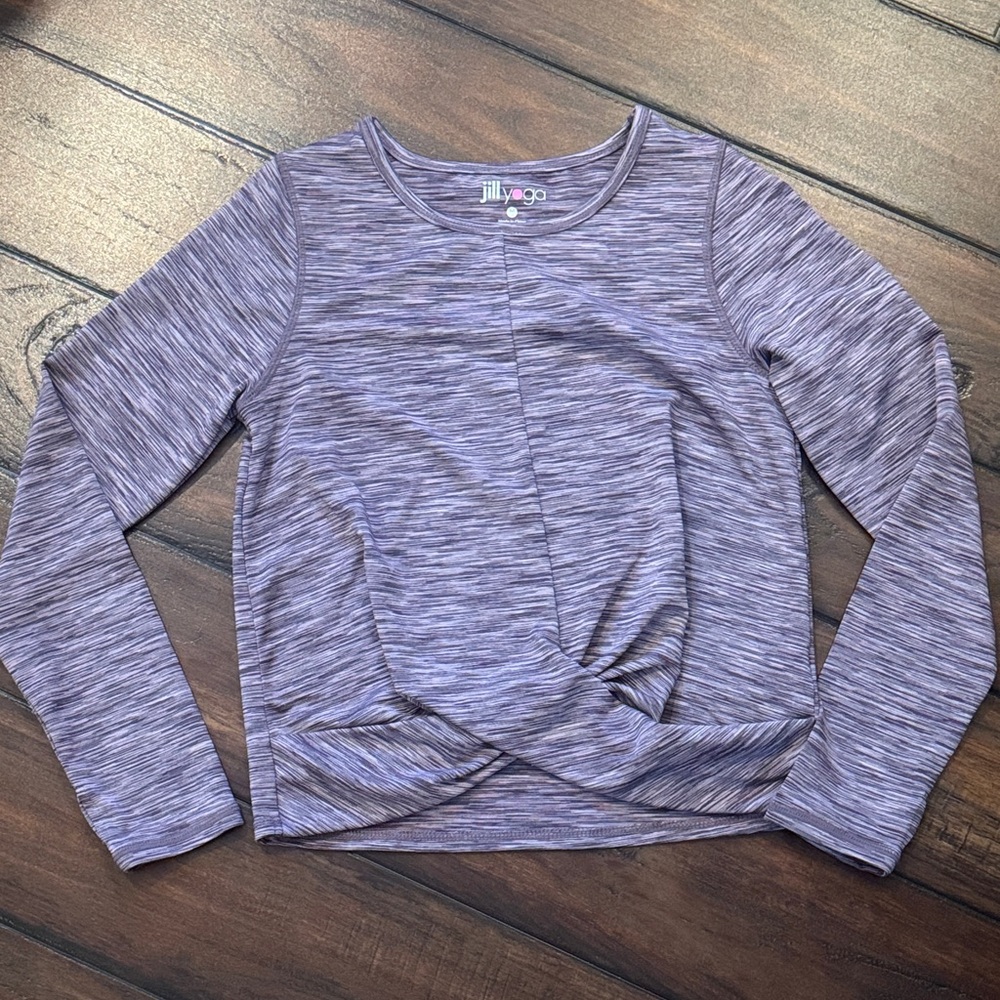 Jill Yoga girls wrap front t with thumb holes size medium
